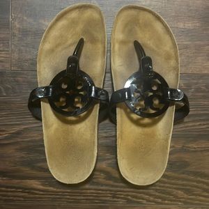 Tory Burch Miller Cloud in black patent 7.5